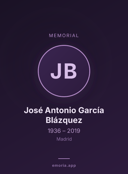 Memorial portrait of José Antonio García Blázquez
