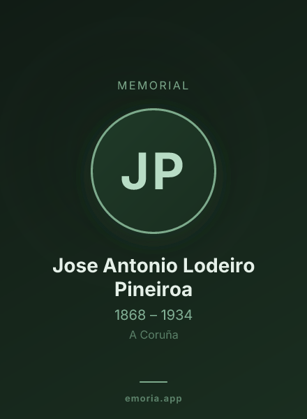 Memorial portrait of Jose Antonio Lodeiro Pineiroa