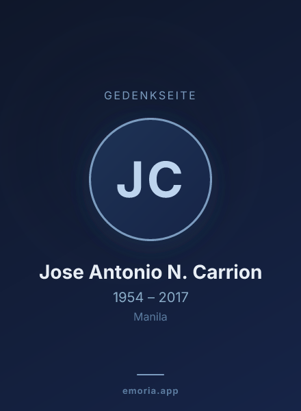 Gedenkportrait von Jose Antonio N. Carrion