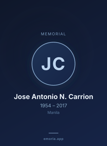 Memorial portrait of Jose Antonio N. Carrion