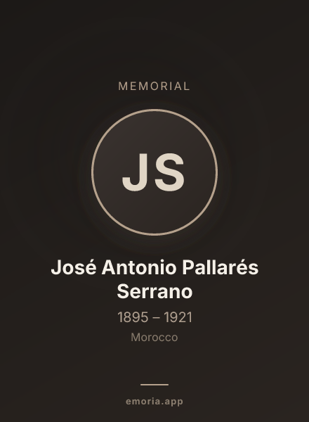 Memorial portrait of José Antonio Pallarés Serrano