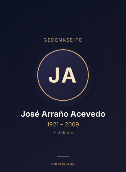 Gedenkportrait von José Arraño Acevedo