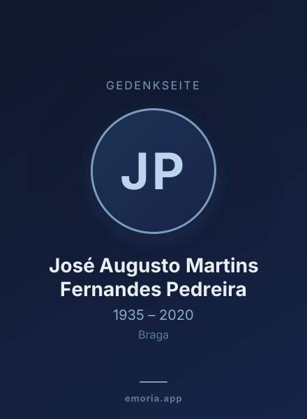 Gedenkportrait von José Augusto Martins Fernandes Pedreira