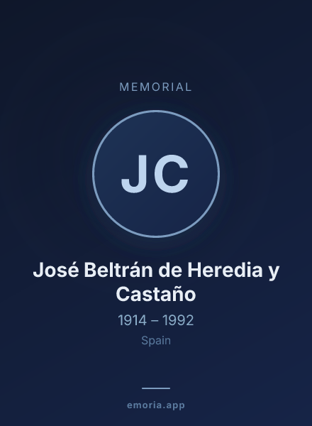 Memorial portrait of José Beltrán de Heredia y Castaño