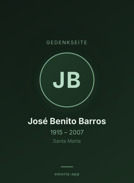 Gedenkportrait von José Benito Barros