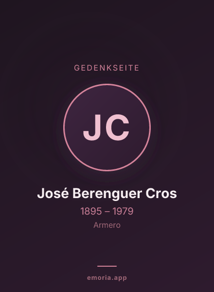Gedenkportrait von José Berenguer Cros