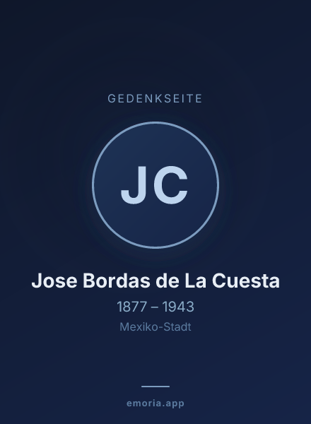 Gedenkportrait von Jose Bordas de La Cuesta
