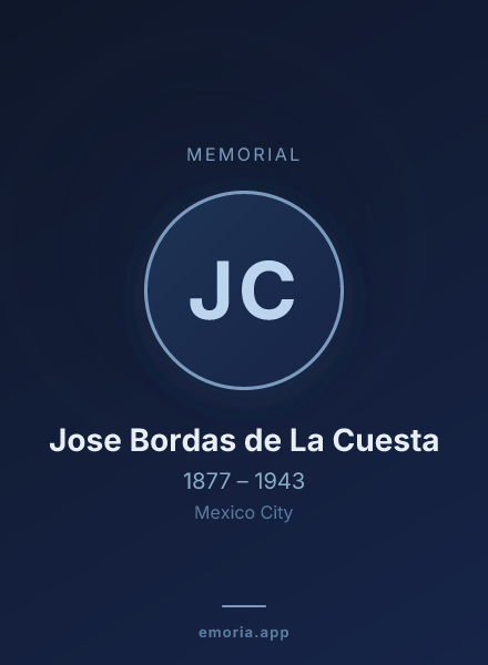 Memorial portrait of Jose Bordas de La Cuesta