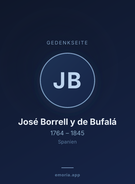Gedenkportrait von José Borrell y de Bufalá
