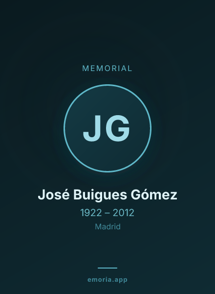 Memorial portrait of José Buigues Gómez