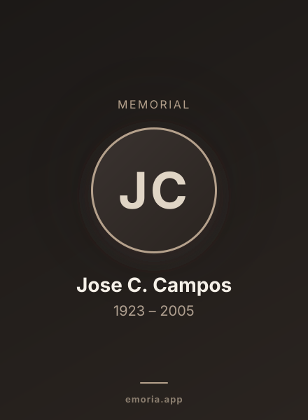 Memorial portrait of Jose C. Campos