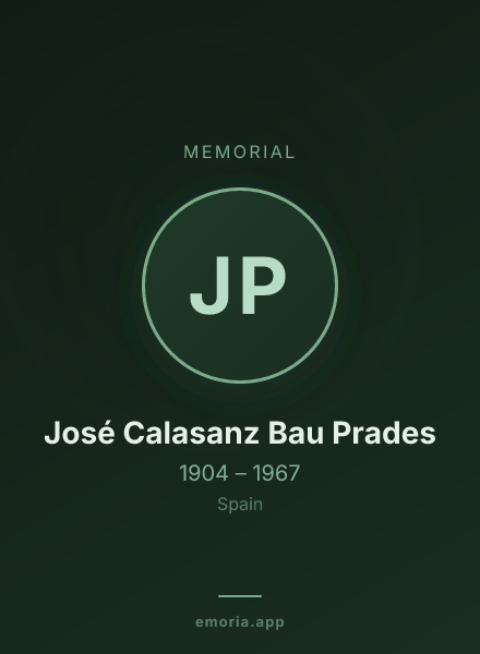Memorial portrait of José Calasanz Bau Prades