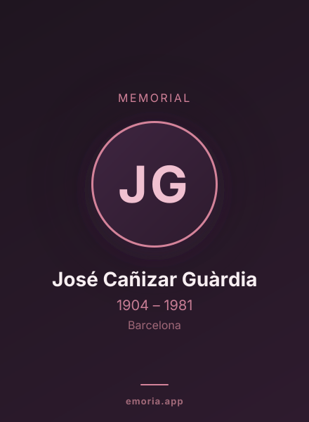 Memorial portrait of José Cañizar Guàrdia