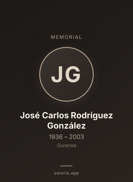 Memorial portrait of José Carlos Rodríguez González