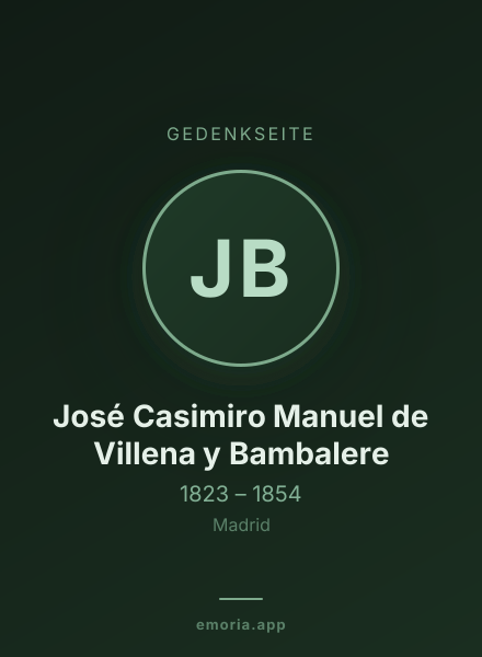 Gedenkportrait von José Casimiro Manuel de Villena y Bambalere