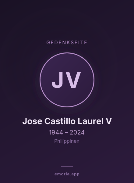 Gedenkportrait von Jose Castillo Laurel V