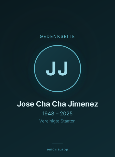 Gedenkportrait von Jose Cha Cha Jimenez