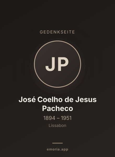 Gedenkportrait von José Coelho de Jesus Pacheco