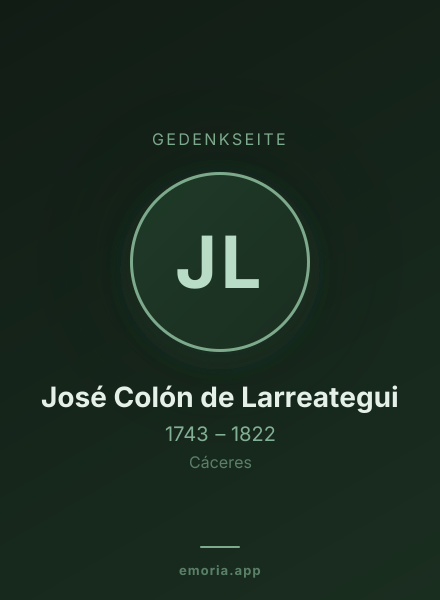 Gedenkportrait von José Colón de Larreategui