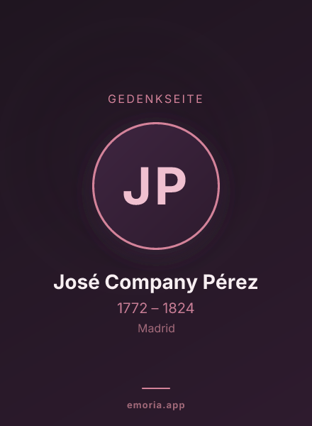 Gedenkportrait von José Company Pérez