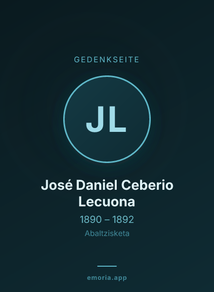 Gedenkportrait von José Daniel Ceberio Lecuona