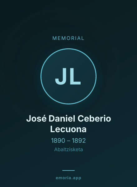 Memorial portrait of José Daniel Ceberio Lecuona