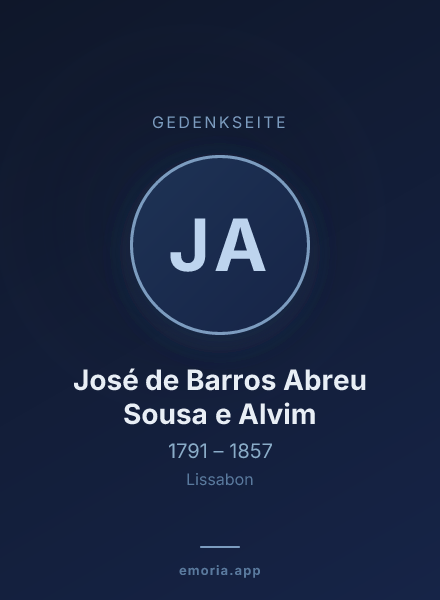 Gedenkportrait von José de Barros Abreu Sousa e Alvim