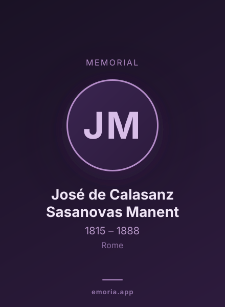 Memorial portrait of José de Calasanz Sasanovas Manent