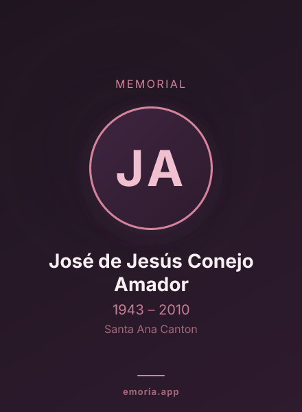 Memorial portrait of José de Jesús Conejo Amador