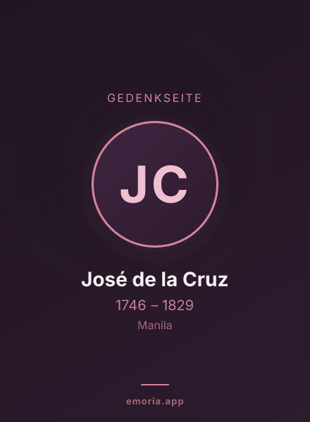 Gedenkportrait von José de la Cruz