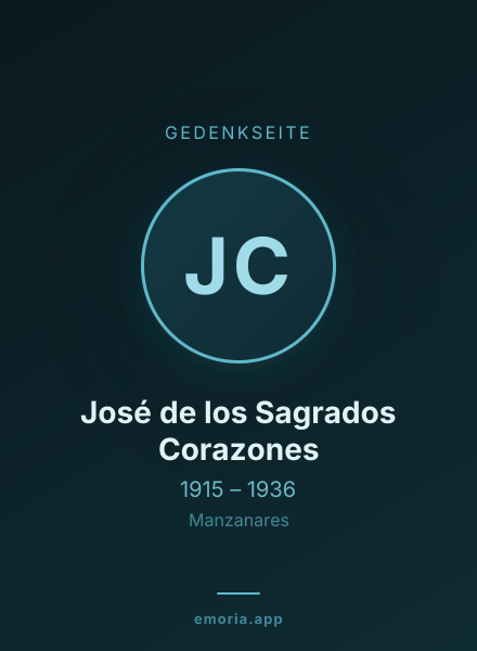 Gedenkportrait von José de los Sagrados Corazones