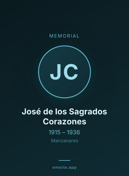 Memorial portrait of José de los Sagrados Corazones