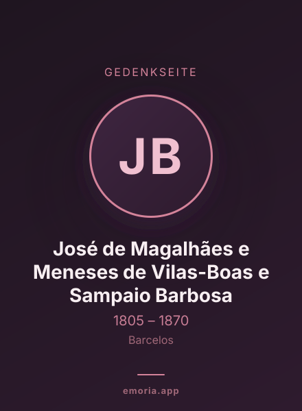Gedenkportrait von José de Magalhães e Meneses de Vilas-Boas e Sampaio Barbosa