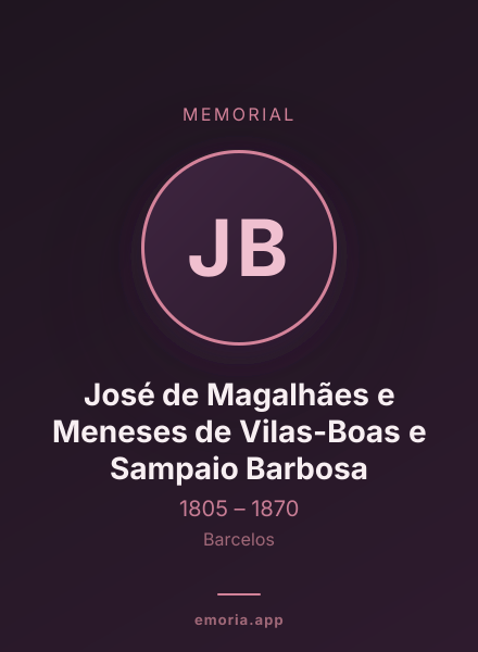 Memorial portrait of José de Magalhães e Meneses de Vilas-Boas e Sampaio Barbosa