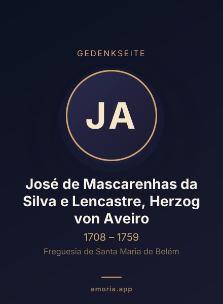 Gedenkportrait von José de Mascarenhas da Silva e Lencastre, Herzog von Aveiro