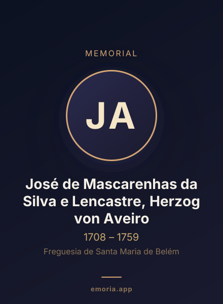 Memorial portrait of José de Mascarenhas da Silva e Lencastre, Herzog von Aveiro