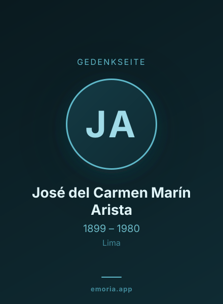Gedenkportrait von José del Carmen Marín Arista