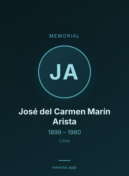 Memorial portrait of José del Carmen Marín Arista