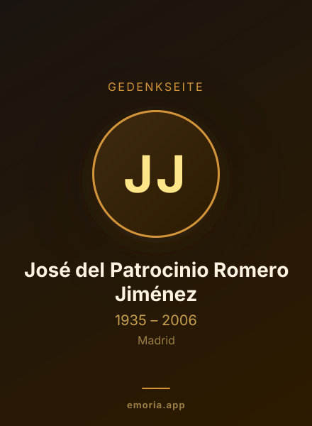 Gedenkportrait von José del Patrocinio Romero Jiménez