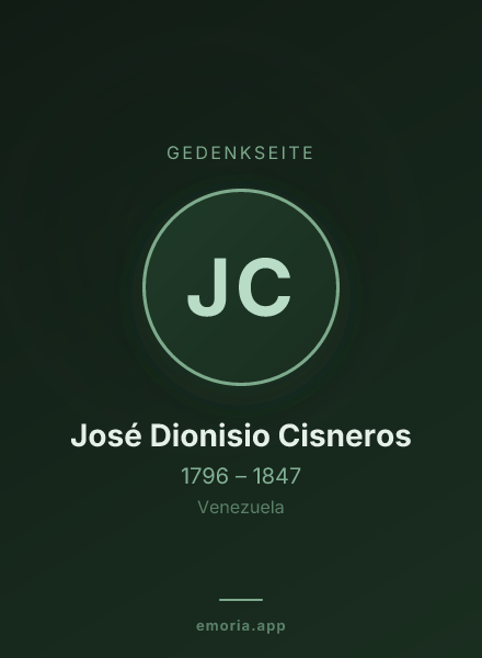 Gedenkportrait von José Dionisio Cisneros