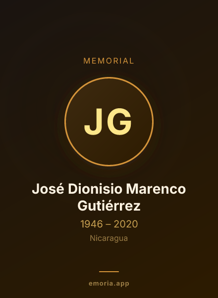 Memorial portrait of José Dionisio Marenco Gutiérrez