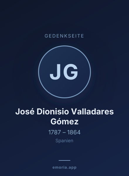 Gedenkportrait von José Dionisio Valladares Gómez