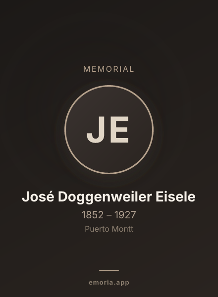 Memorial portrait of José Doggenweiler Eisele