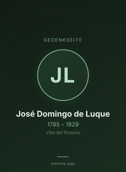 Gedenkportrait von José Domingo de Luque