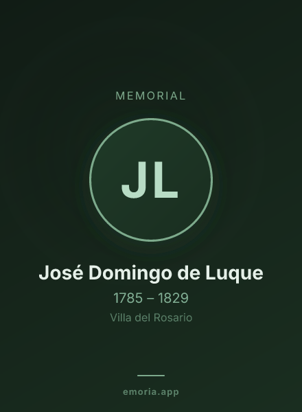 Memorial portrait of José Domingo de Luque