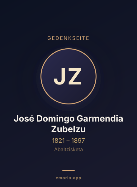 Gedenkportrait von José Domingo Garmendia Zubelzu