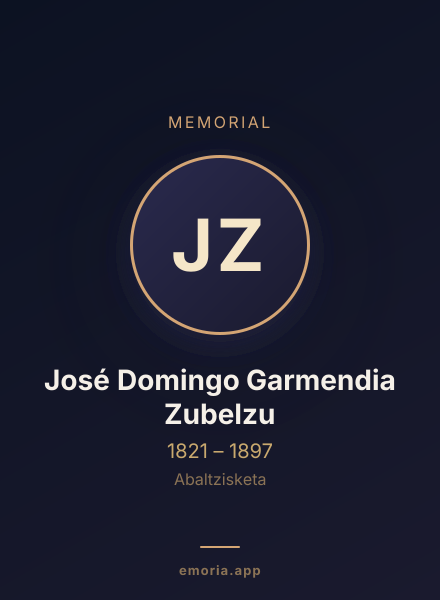 Memorial portrait of José Domingo Garmendia Zubelzu