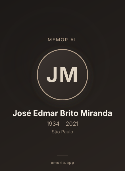Memorial portrait of José Edmar Brito Miranda