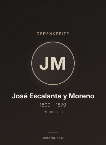 Gedenkportrait von José Escalante y Moreno