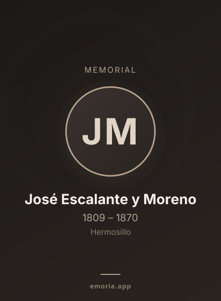 Memorial portrait of José Escalante y Moreno